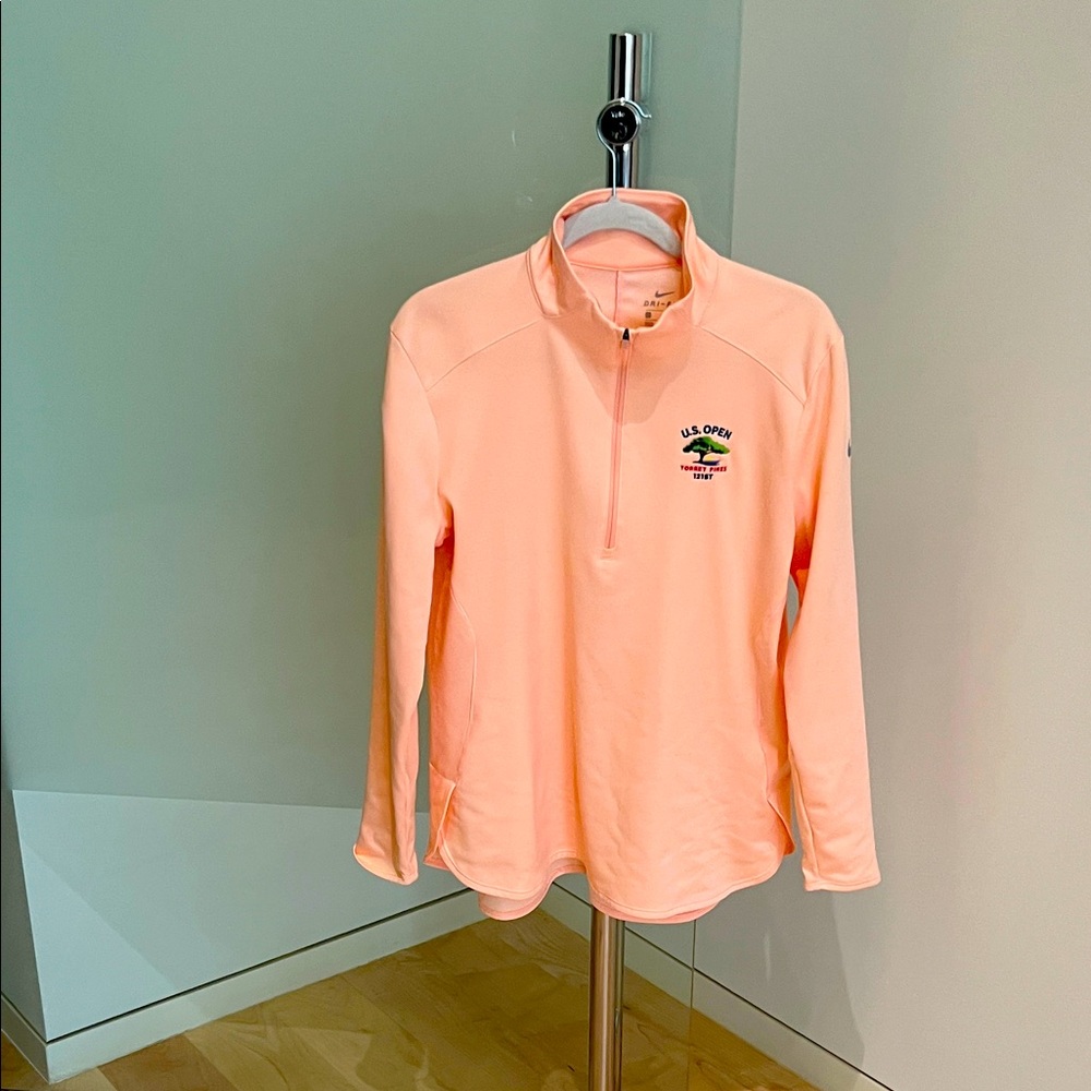 Nike Peach Quarter-Zip Dri fit with Us open logo -